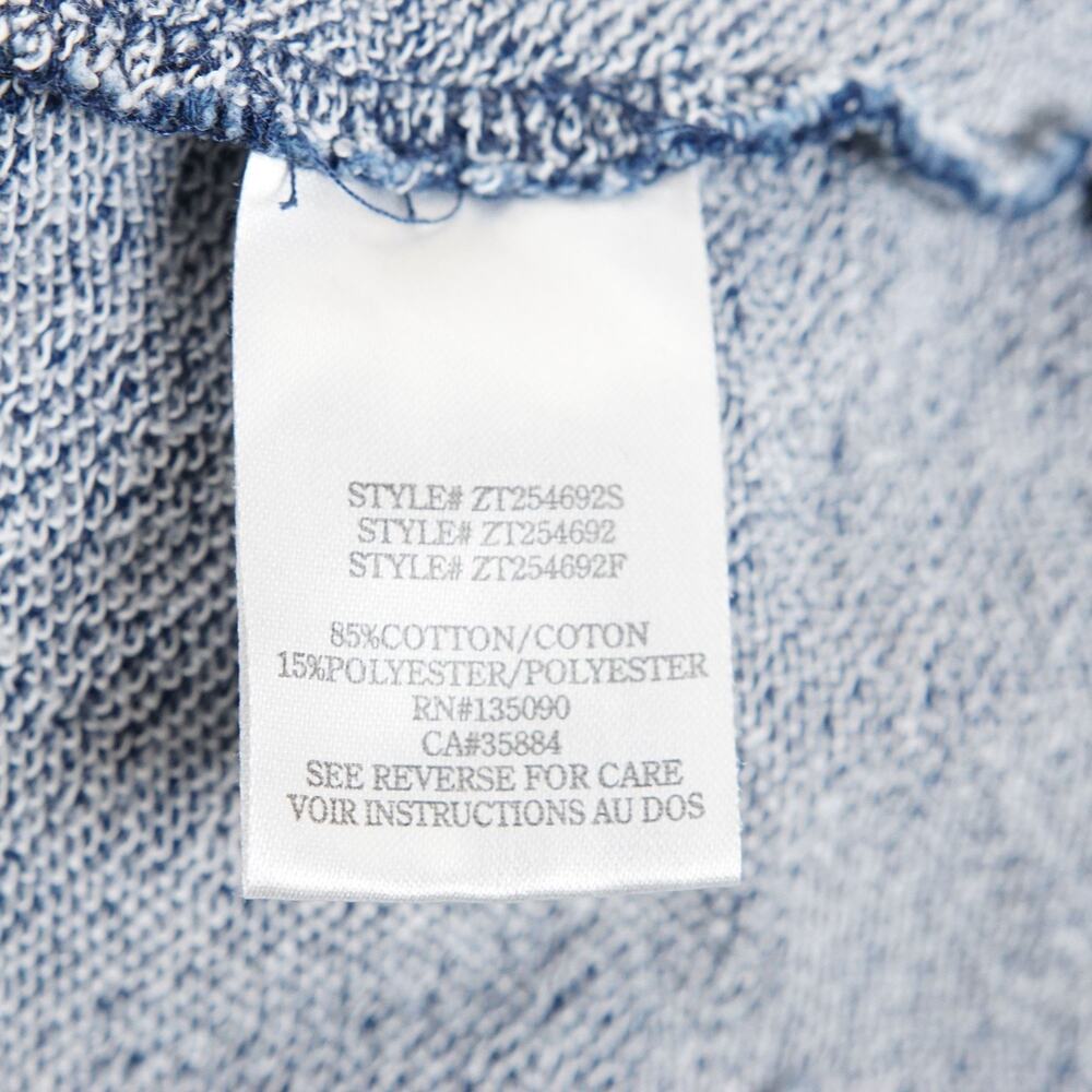 Z Supply Circuit Knit Denim Blue Indigo Rolled Hem Loose Sweatshirt Womens Sz S - Picture 6 of 6